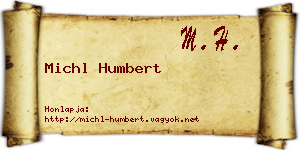 Michl Humbert névjegykártya